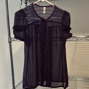 Sheer Purple Victorian style blouse